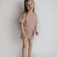 Rose Pink Summer Waffle Toddler Top & Bottom Set