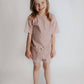 Rose Pink Summer Waffle Toddler Top & Bottom Set